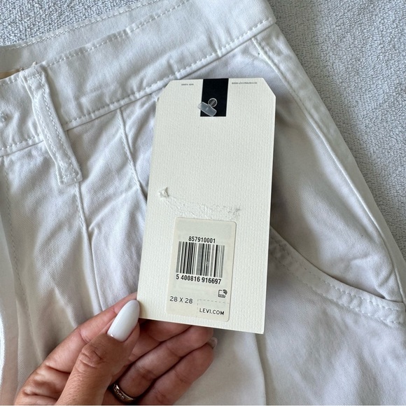 NWT Levi's White Balloon pants high rise Relaxed Fit Cotton 28x28 - Picture 6 of 14